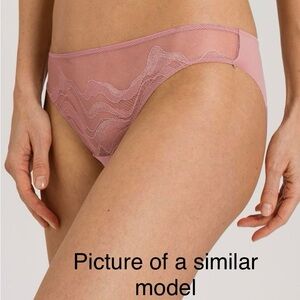 PASSIONATA NEW pink Lace Trim Bikini Women's Small  briefs NWT